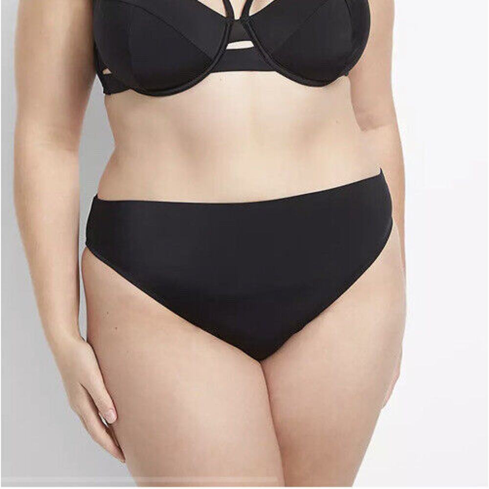 New Lane Bryant Womans Sz 26 Plus Swim Brief Bikini Swimsuit Bottom Black‎ NWT